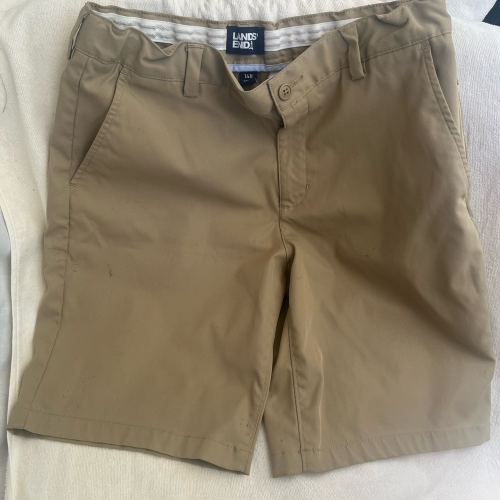 Lands' End Boys Khaki Shorts 14H